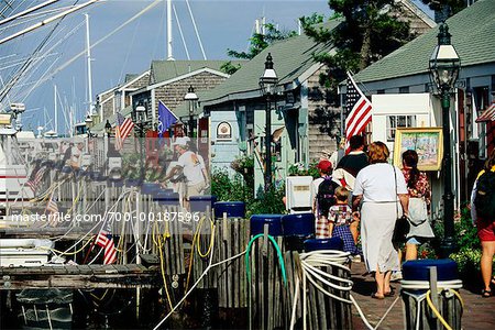 Waterfront Shopping Area Nantucket Harbour Nantucket, Massachusetts, USA