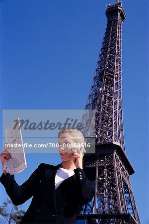 Businesswoman by Eiffel Tower