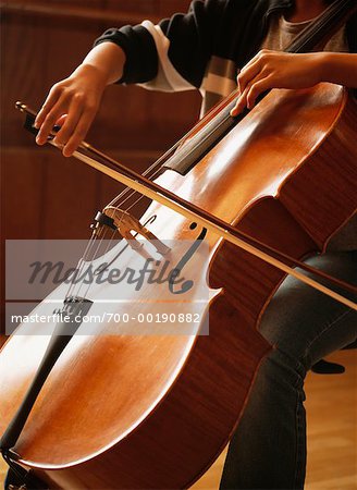 Close-Up of Girl Playing Cello