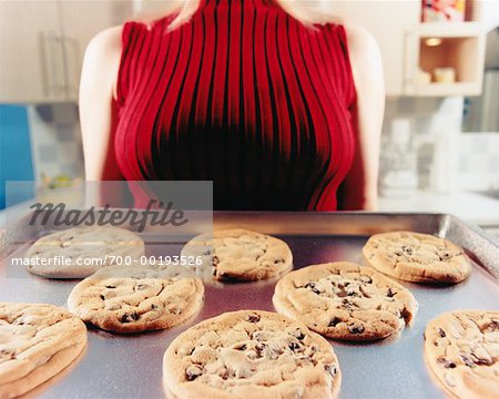 Woman Holding Cookie Tray