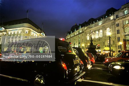 Cabs in Piccadilly Circus London, England