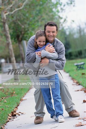 Father and Daughter Outdoors