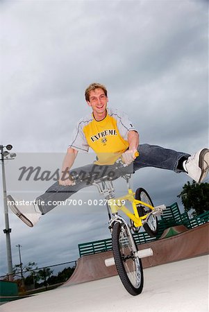 Man Doing No Footed Endo on a BMX Bike