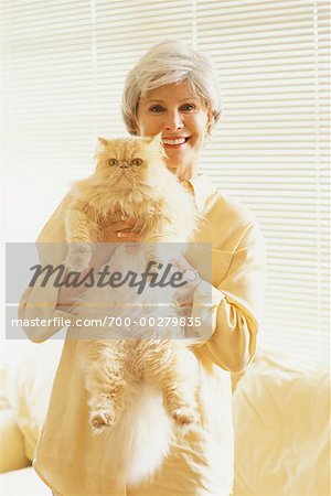 Portrait of Woman Holding Cat