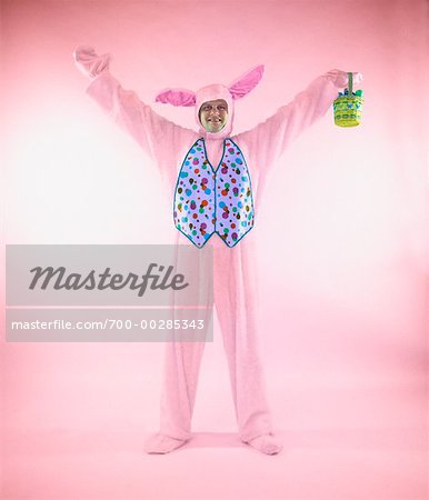 a person dressed as an easter bunny