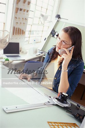 Woman Working in Design Studio