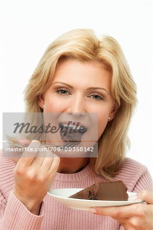 Woman Eating Cake