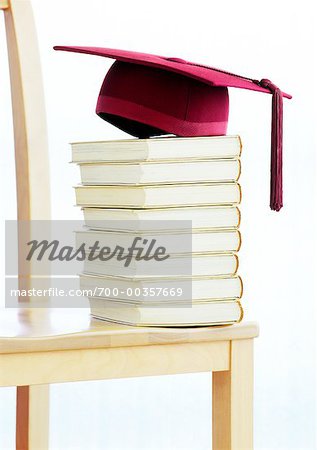 Mortarboard on Stack of Books