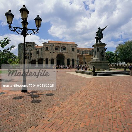 Plaza Colon and Primada de America Cathedral Santo Domingo Dominican Republic