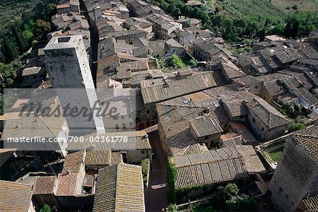 Overview of San Gimignano Tuscany, Italy