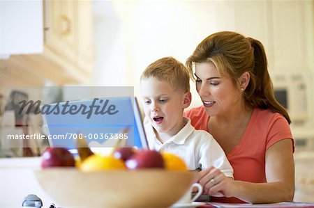 Mother and Son With Laptop