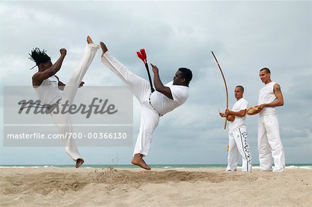 Practicing Capoeira