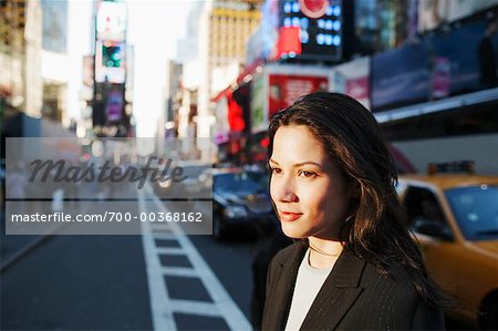 Woman Standing Outdoors New York, New York, USA