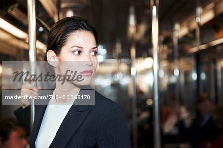 Businesswoman on Subway