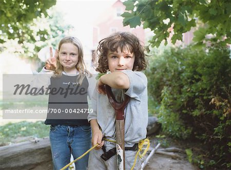 Children Digging Outdoors