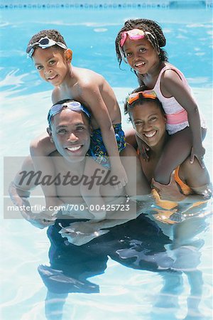 Family in Swimming Pool