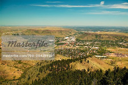 Overview of Golden, Colorado, USA