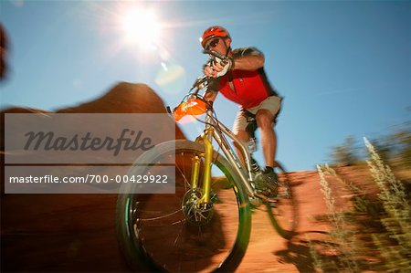 Man Mountain Biking, Red Rocks, Colorado, USA