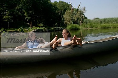 Two Friends Canoeing