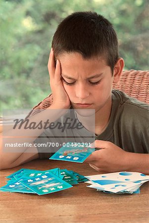 Boy Playing Math Game