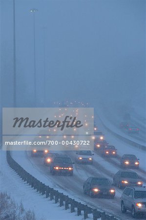 Traffic in Winter, Toronto, Ontario, Canada