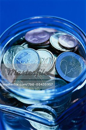 Jar of Euro Coins
