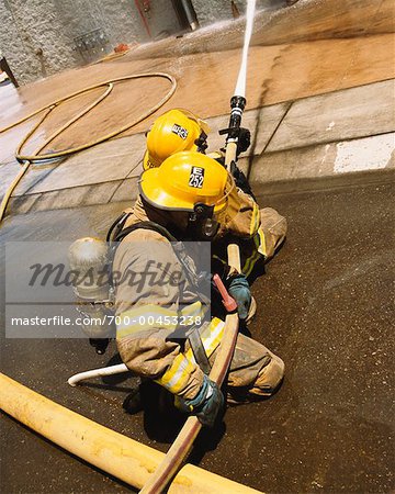 Firefighters in Practice Drill