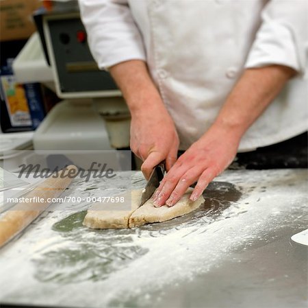 Baker Cutting Dough