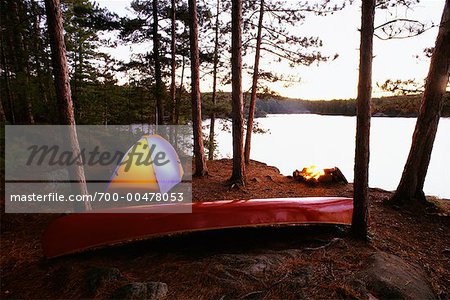 Campground, Pinetree Lake, Algonquin Provincial Park, Ontario, Canada