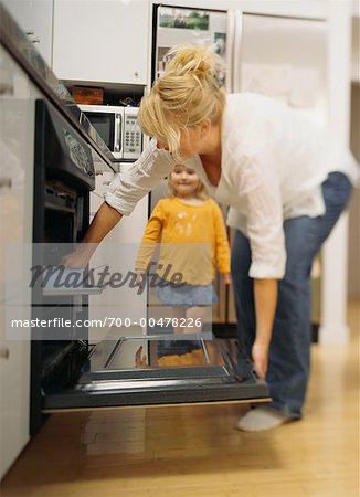 Mother and Daughter Cooking