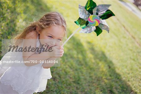 Girl Holding Pinwheel
