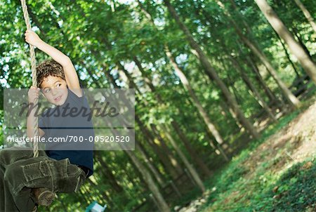 Boy On Tree Swing Stock Photo Masterfile Rights