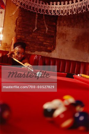 Woman Playing Pool