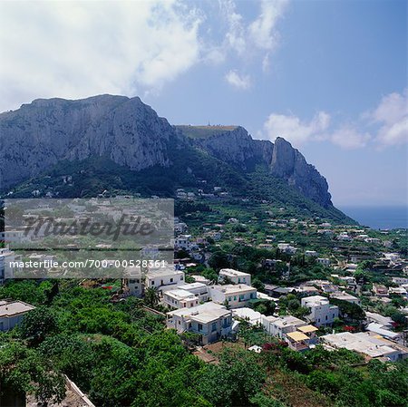 Overview of Town, Capri, Naples, Italy