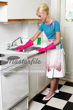 Portrait of Woman Cleaning