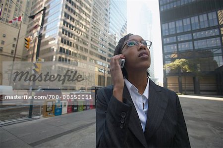 Businesswoman Talking on Cellular Phone, Toronto, Ontario, Canada