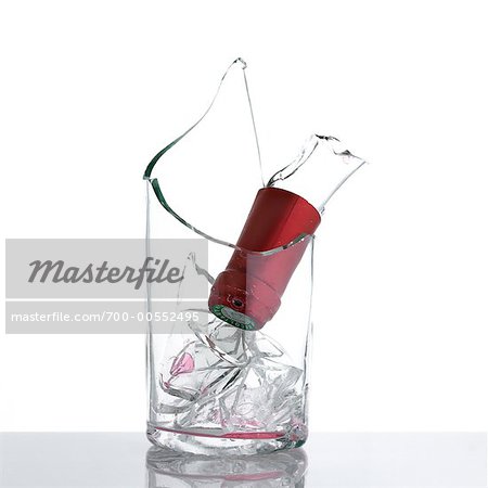 broken wine glass bottle