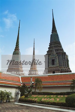 Three Stupas at Wat Po, Bangkok, Thailand