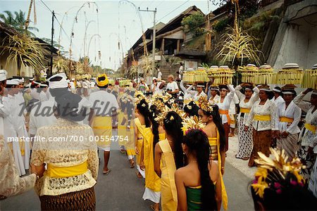 Parade Through Street, Bali, Indonesia