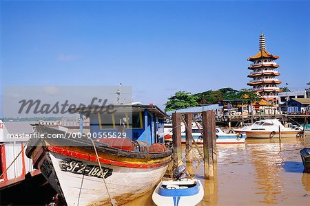 Boat in Marina, Sibu, Sarawak, Borneo, Malaysia