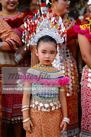 Girl in traditional outlet dress