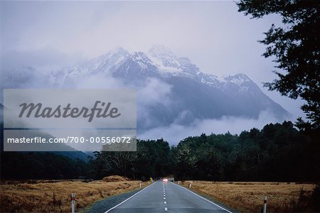 Road in Milford Sound, South Island, New Zealand