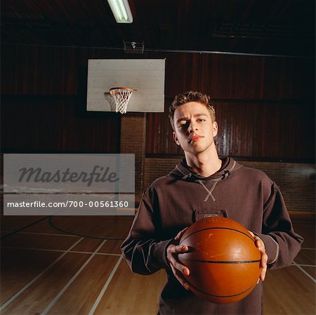Portrait of Young Man with Basketball