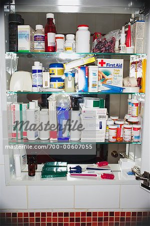 Open Medicine Cabinet Stock Photo Masterfile Rights Managed