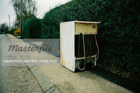 Refrigerator Discarded on Side of the Road