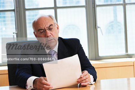 Businessman Reviewing Document