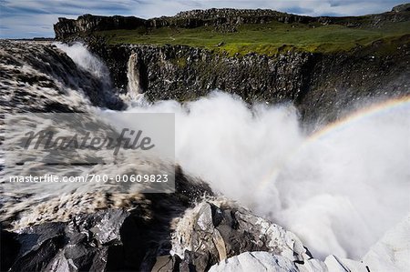 Rainbow over Detifoss Falls, Iceland