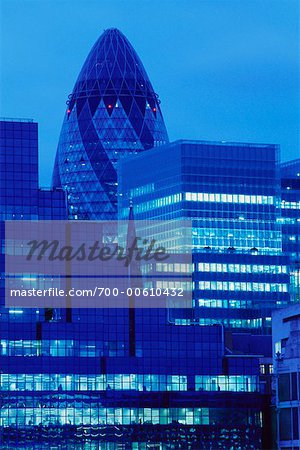 City Skyline With The Gherkin Building, London, England