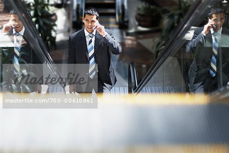 Businessman Using Cellular Telephone
