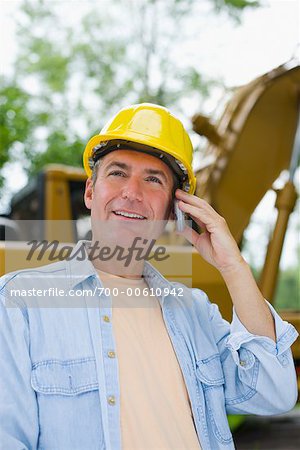 Man Using Cellular Telephone